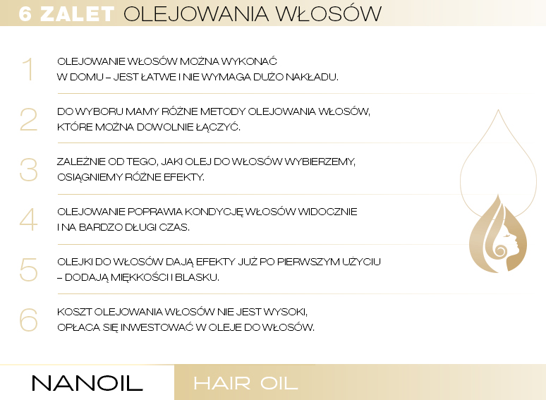 Zalety i korzyści olejowania włosów